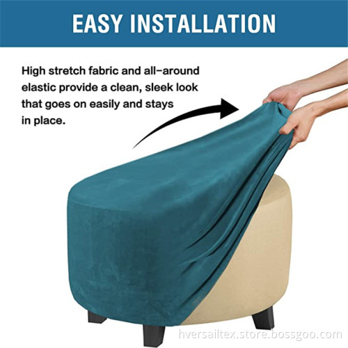 Indoor Round Ottoman Slipcovers Covers Slipcover